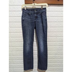 Loft Women's Curvy Dark Blue-Wash Low-Rise Skinny Jeans Size 0P